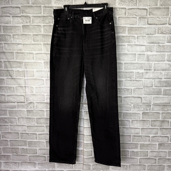 American Eagle Outfitters Denim - American Eagle Black Magic Strigid High Rise Baggy Straight Jeans Womens 10 / 30